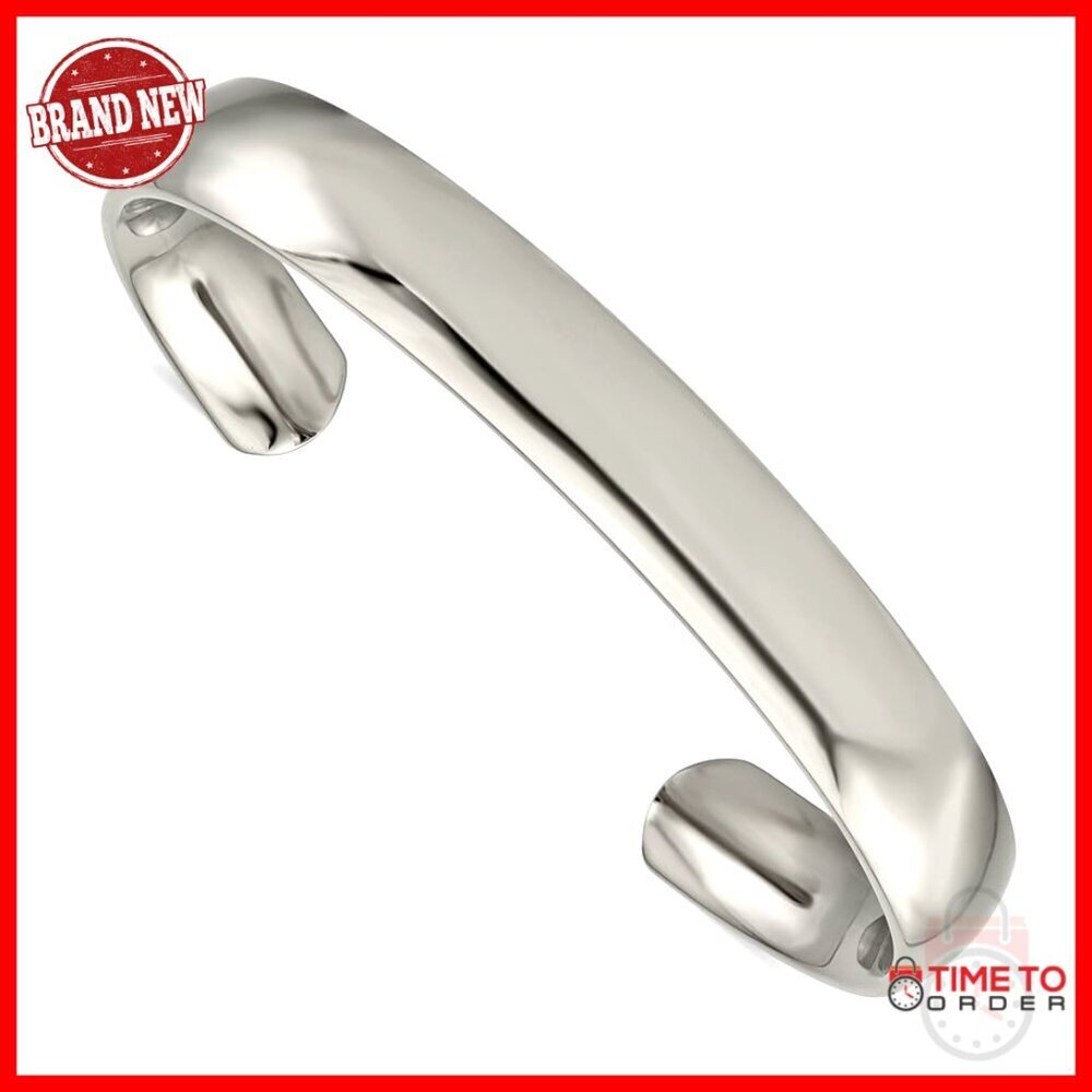 Titanium Cuff Bangle Bracelet for Men 7" Slip On No Clasp